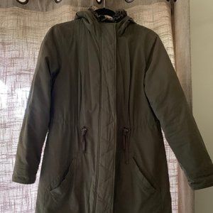 Olive Puffy Anorak Jacket